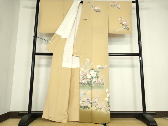 平和屋着物●訪問着　草花文　暈し染め　金彩　正絹　逸品DABA4082az
