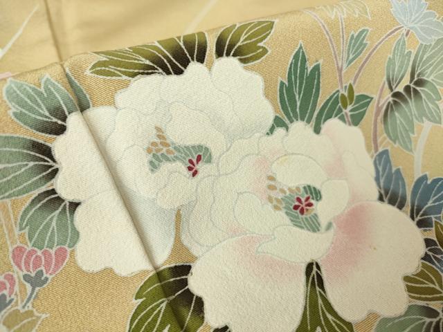 平和屋着物●訪問着　草花文　暈し染め　金彩　正絹　逸品DABA4082az