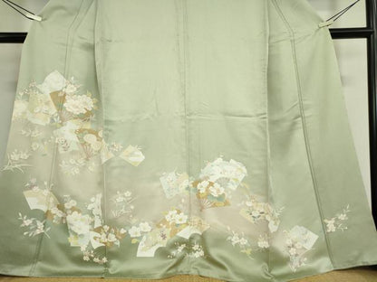 平和屋着物●訪問着　吉祥地紙花文　金彩　正絹　逸品　DABA4084az