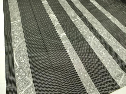 平和屋着物●中国三大刺繍　スワトウ刺繍　汕頭刺繍　本場大島紬　草花間道　正絹　逸品　DABA4085az