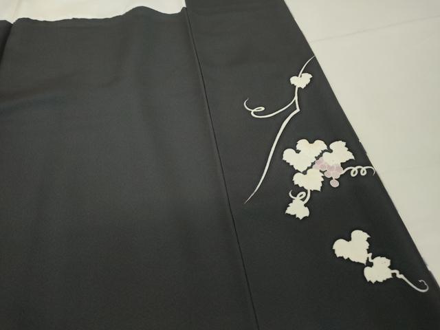 平和屋着物●訪問着　駒刺繍　葡萄蔦の葉文　暈し染め　金彩　京都きもの友禅扱い　正絹　逸品　DABA4086az