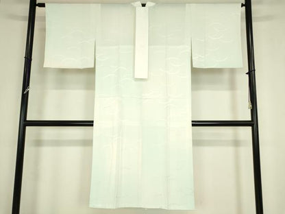 平和屋着物●長襦袢　無双仕立て　雪芝地紋　暈し染め　正絹　逸品　DABA4088az
