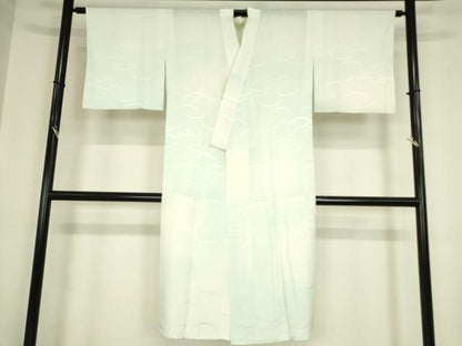 平和屋着物●長襦袢　無双仕立て　雪芝地紋　暈し染め　正絹　逸品　DABA4088az