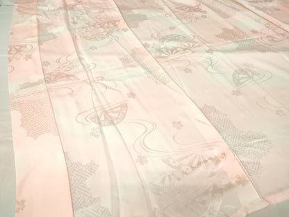 平和屋着物●振袖用長襦袢　無双仕立て　片輪車地紋　暈し染め　正絹　逸品　DABA4090az