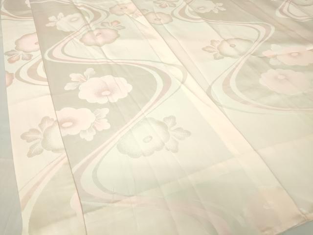 平和屋着物●振袖用長襦袢　無双仕立て　半衿刺繍　流水花地紋　暈し染め　広衿仕立て　正絹　逸品　DABA4097az