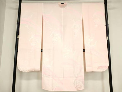 平和屋着物●振袖用長襦袢　無双仕立て　孔雀花地紋　暈し染め　正絹　逸品　DABA4098az