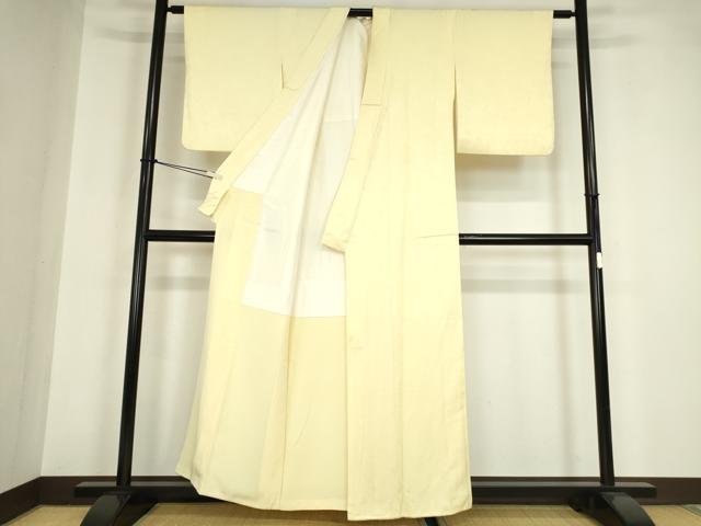 平和屋着物●上質な色無地　草花地紋　女郎花色　正絹　逸品　DABA4099az 平和屋着物○上質な色無地 草花地紋 女郎花色 正絹 逸品 DABA4099az