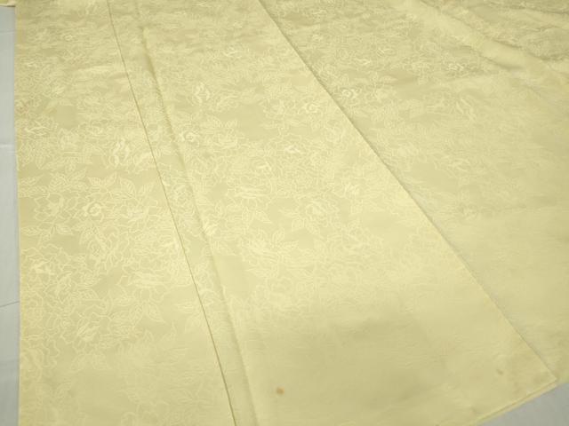 平和屋着物●上質な色無地　草花地紋　女郎花色　正絹　逸品　DABA4099az 平和屋着物○上質な色無地 草花地紋 女郎花色 正絹 逸品 DABA4099az