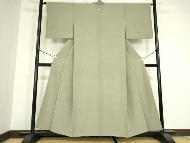 平和屋着物●上質な色無地　利休鼠色　正絹　逸品　DABA4101az 平和屋着物○上質な色無地 利休鼠色 正絹 逸品 DABA4101az