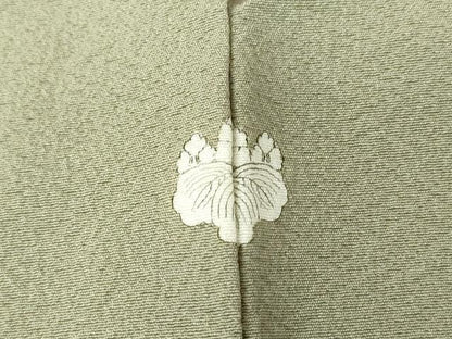 平和屋着物●上質な色無地　利休鼠色　正絹　逸品　DABA4101az