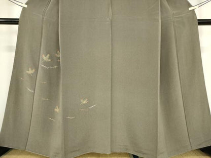 平和屋着物●訪問着 総刺繍 零れ松葉 金糸 鬼しぼ縮緬 反端付き 正絹 逸品 DABA4111az