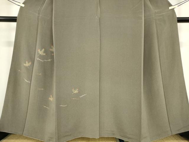 平和屋着物●訪問着 総刺繍 零れ松葉 金糸 鬼しぼ縮緬 反端付き 正絹 逸品 DABA4111az