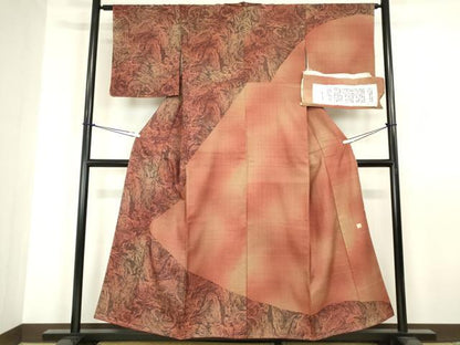 平和屋着物●訪問着 生紬 作家物 墨流し 手描き 証紙付き 正絹 逸品 未使用 DABA4112az