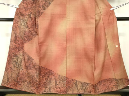 平和屋着物●訪問着 生紬 作家物 墨流し 手描き 証紙付き 正絹 逸品 未使用 DABA4112az