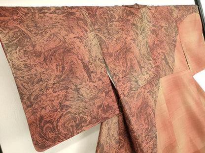 平和屋着物●訪問着 生紬 作家物 墨流し 手描き 証紙付き 正絹 逸品 未使用 DABA4112az
