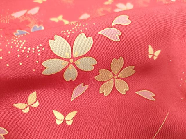 平和屋着物●訪問着　舞桜文　暈し染め　金彩　正絹　逸品　DABA4117az 平和屋着物○訪問着 舞桜文 暈し染め 金彩 正絹 逸品 DABA4117az
