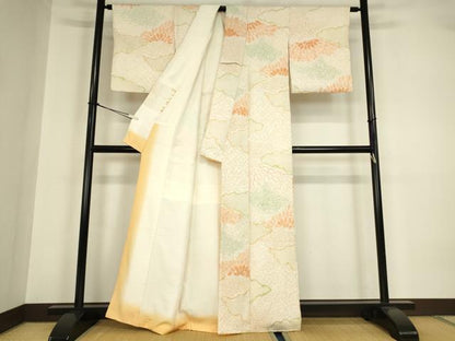 平和屋着物●訪問着　総絞り　雲取り七宝文　正絹　逸品　DABA4119az