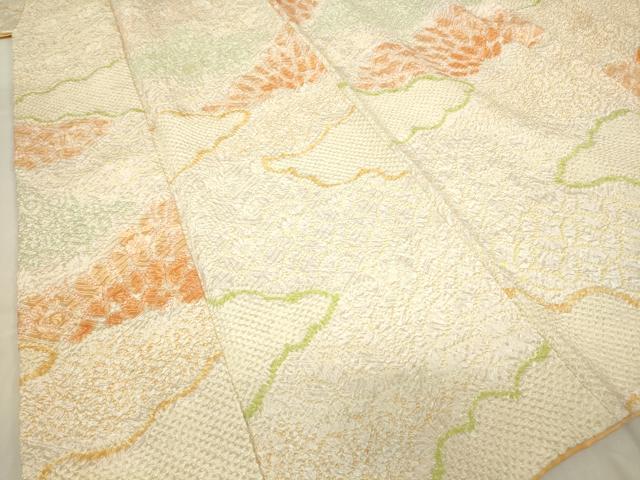 平和屋着物●訪問着　総絞り　雲取り七宝文　正絹　逸品　DABA4119az