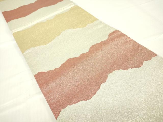 平和屋着物▼西陣　六通柄袋帯　砂金綴　霞横段文　ワンポイント　鳳凰　金銀糸　証紙付き　正絹　逸品　DABA4268az