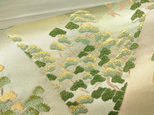 平和屋着物▼太鼓柄袋帯 流水松文 金糸 正絹 逸品 DABA4281az