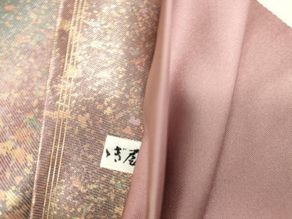 平和屋着物▼六通柄袋帯 霞文 金彩 引箔 銀座おゝぎ屋扱い 正絹 逸品 DABA4283az