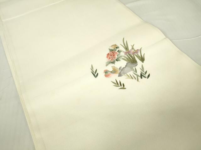 平和屋着物▼総刺繍 太鼓柄袋帯 鴛鴦花文 正絹 逸品 DABA4297az