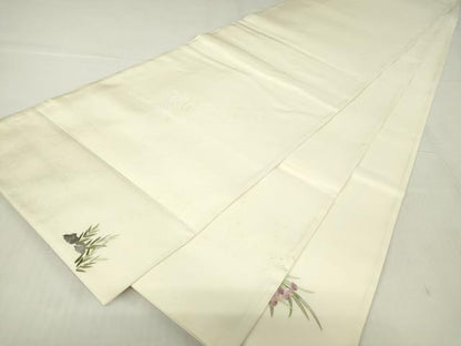 平和屋着物▼総刺繍 太鼓柄袋帯 鴛鴦花文 正絹 逸品 DABA4297az
