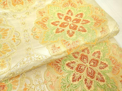 平和屋着物▼六通柄袋帯　正倉院亀甲花文　金糸　やまと誂製　正絹　逸品　DABA4376az