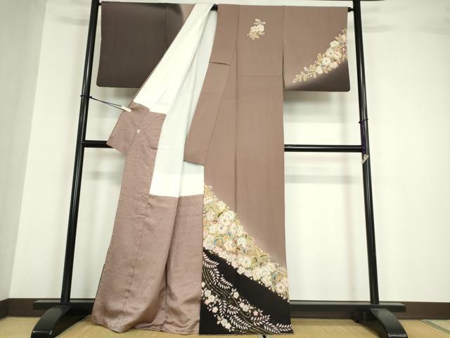 平和屋着物●訪問着 作家物 辻が花 暈し染め 鬼しぼ縮緬 金彩 正絹 逸品 DABA4385az