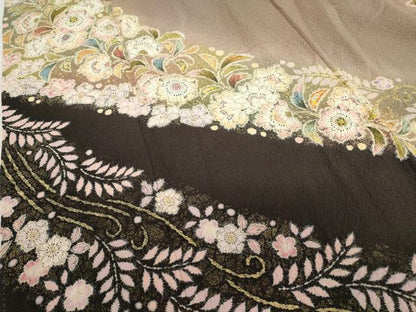 平和屋着物●訪問着 作家物 辻が花 暈し染め 鬼しぼ縮緬 金彩 正絹 逸品 DABA4385az