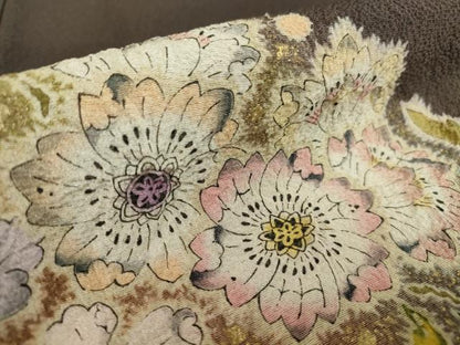 平和屋着物●訪問着 作家物 辻が花 暈し染め 鬼しぼ縮緬 金彩 正絹 逸品 DABA4385az