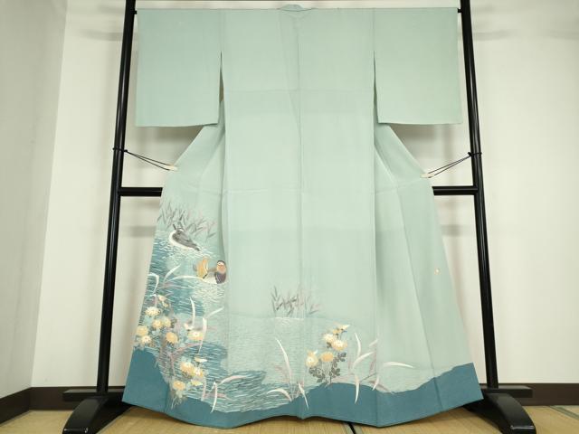 平和屋着物●豪華色留袖 作家物 鴛鴦花文 金彩 正絹 逸品 DABA4386az