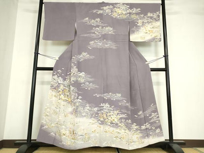 平和屋着物●訪問着 駒刺繍 宝尽くし楽器花文 暈し染め 金彩 反端付き 正絹 逸品 DABA4387az