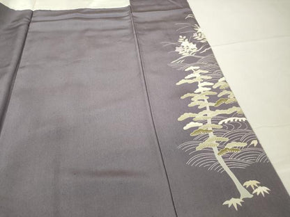 平和屋着物●訪問着 駒刺繍 宝尽くし楽器花文 暈し染め 金彩 反端付き 正絹 逸品 DABA4387az