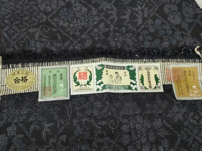 平和屋着物●本場結城紬 重要無形文化財 七宝花文 100亀甲 証紙付き 正絹 逸品 DABA4389az
