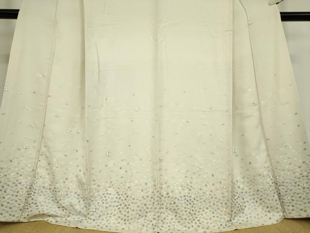 平和屋着物●訪問着　総刺繍　舞桜文　金糸　正絹　逸品　DABA4415az