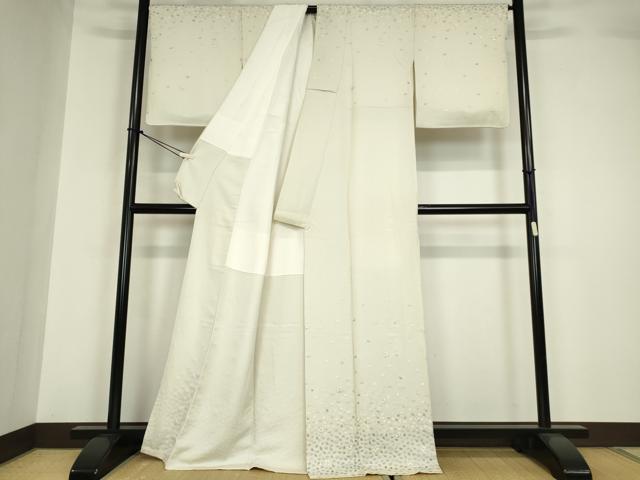 平和屋着物●訪問着　総刺繍　舞桜文　金糸　正絹　逸品　DABA4415az