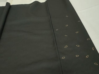 平和屋着物●訪問着　総刺繍　舞桜文　黒地　金糸　正絹　逸品　DABA4416az