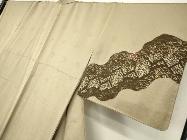 平和屋着物●訪問着 絞り 刺繍 籬花文 金彩 正絹 逸品 DABA4419az