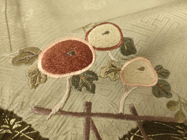 平和屋着物●訪問着 絞り 刺繍 籬花文 金彩 正絹 逸品 DABA4419az