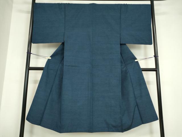 平和屋着物●男性 紬 紺青色 正絹 逸品 DABA4421az