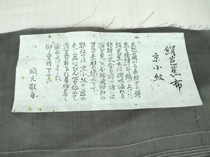 平和屋着物＊夏物 絹芭蕉 京小紋 よろけ縞 証紙付き 正絹 逸品 DABA4448az