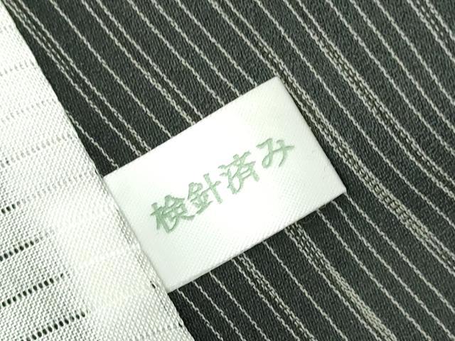 平和屋着物＊夏物 小紋 紗紬 変わり縞 正絹 逸品 DABA4449az