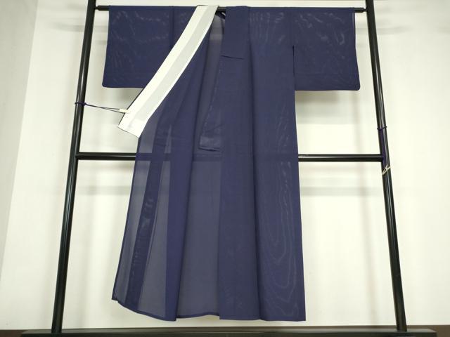 平和屋着物＊夏物 色無地 絽 鉄紺色 正絹 逸品 DABA4456az