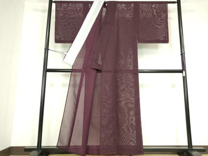 平和屋着物＊夏物 色無地 絽 似せ紫色 正絹 逸品 未使用 DABA4460az
