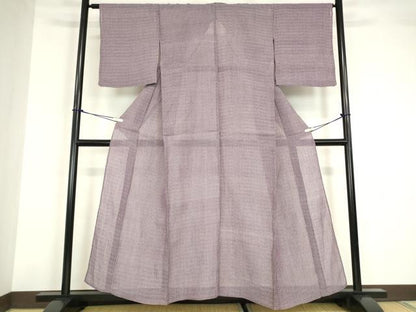 平和屋着物＊夏物　小千谷ちぢみ　よろけ縞　麻　逸品　DABA4462az