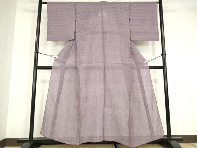 平和屋着物＊夏物　小千谷ちぢみ　よろけ縞　麻　逸品　DABA4462az