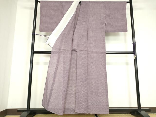 平和屋着物＊夏物　小千谷ちぢみ　よろけ縞　麻　逸品　DABA4462az