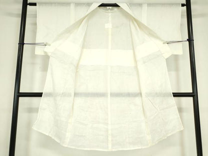 平和屋着物＊夏物 長襦袢 草花紋紗 鳥の子色 麻 逸品 DABA4466az