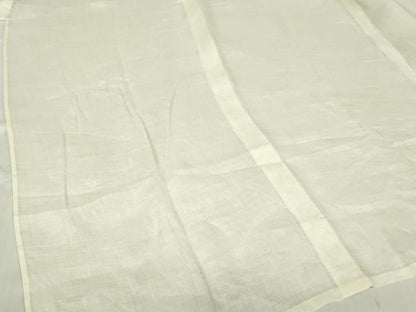 平和屋着物＊夏物 長襦袢 草花紋紗 鳥の子色 麻 逸品 DABA4466az